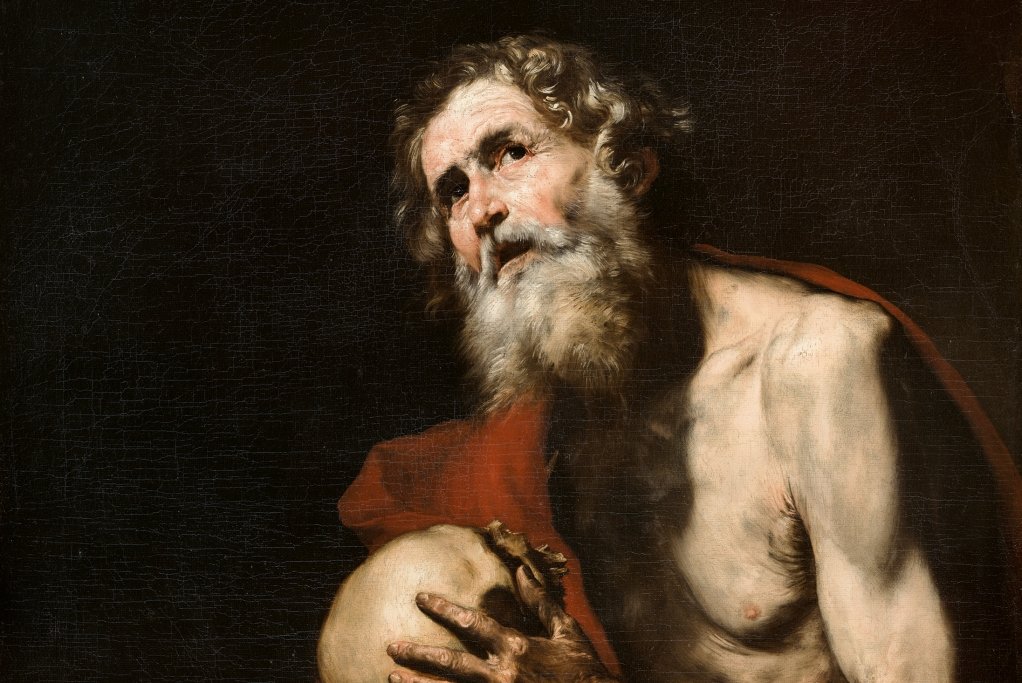 Saint Jérôme pénitent de Jusepe de Ribera, 1634. Huile sur toile, 126×78 cm. Museo Nacional Thyssen-Bornemysza Madrid. © Museo Nacional Thyssen-Bornemysza, Madrid.